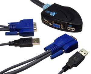 Cabledepot 2-port usb micro kvm with built in usb cables
