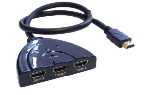 Cabledepot Hdmi auto/manual switch 3 way attached cable