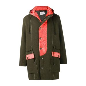 Henrik Vibskov Hooded coat with quilted inserts