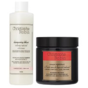 Christophe Robin Regenerating Mask with Rare Prickly Pear Seed Oil (250 ml) and Delicate Volumizing Shampoo with Rose Extracts