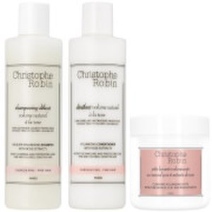 Christophe Robin Volume Shampoo, Volume Conditioner and Travel Size Cleansing Volumizing Paste with Pure Rassoul Clay