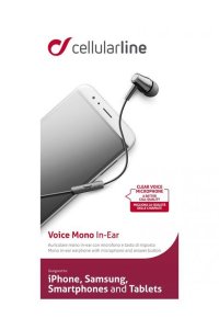 Voice In-Ear Mono Cellularline Auricolari Nero 1 Paio