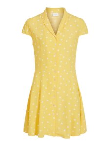 Vila capærmet kort kjole kvinder gul