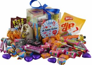 A Love Cube Packed with Retro Sweets - for Him